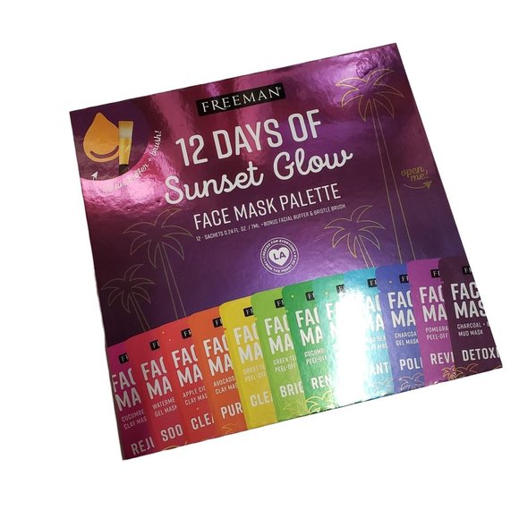 Freeman 12 Days of Sunset Glow Kit Face Mask Set NWT - Picture 1 of 12